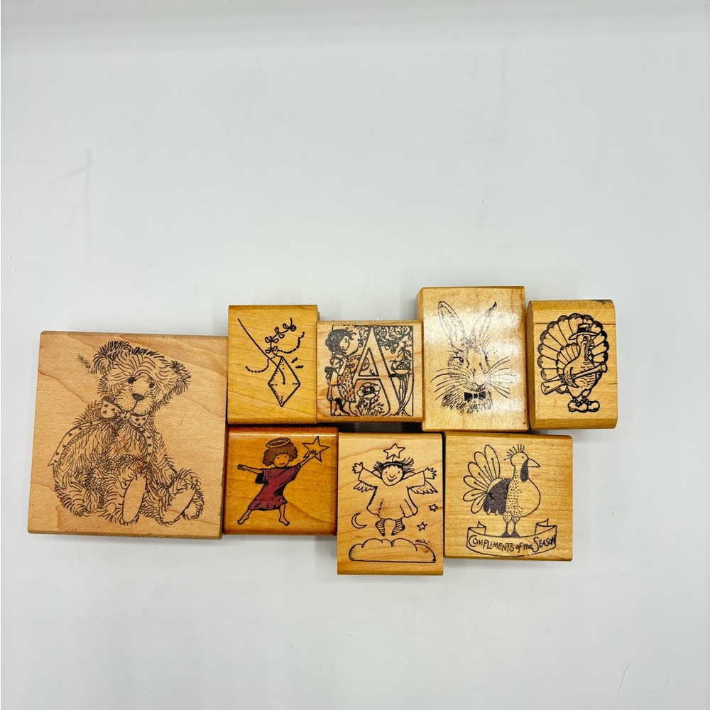 Wooden rubber stamp Bundle 8